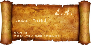 Lauber Anikó névjegykártya