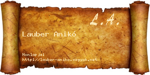 Lauber Anikó névjegykártya